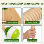 7 en 1 instrumentos musicales de madera para niños, juguetes