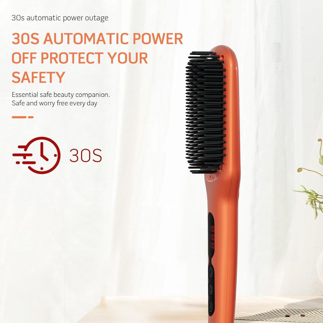 MEGAWISE Serie de cepillos alisadores de cabello (naranja vibrante)