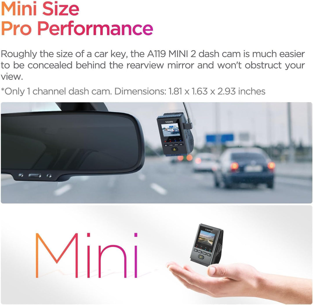 VIOFO Dash Cam A119 Mini 2 sensor STARVIS 2 2K 60 fps/HDR