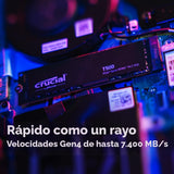 Crucial SSD T500 PCIe Gen4 NVMe de 1 TB, hasta 7,300 MB\/s, TLC NAN...
