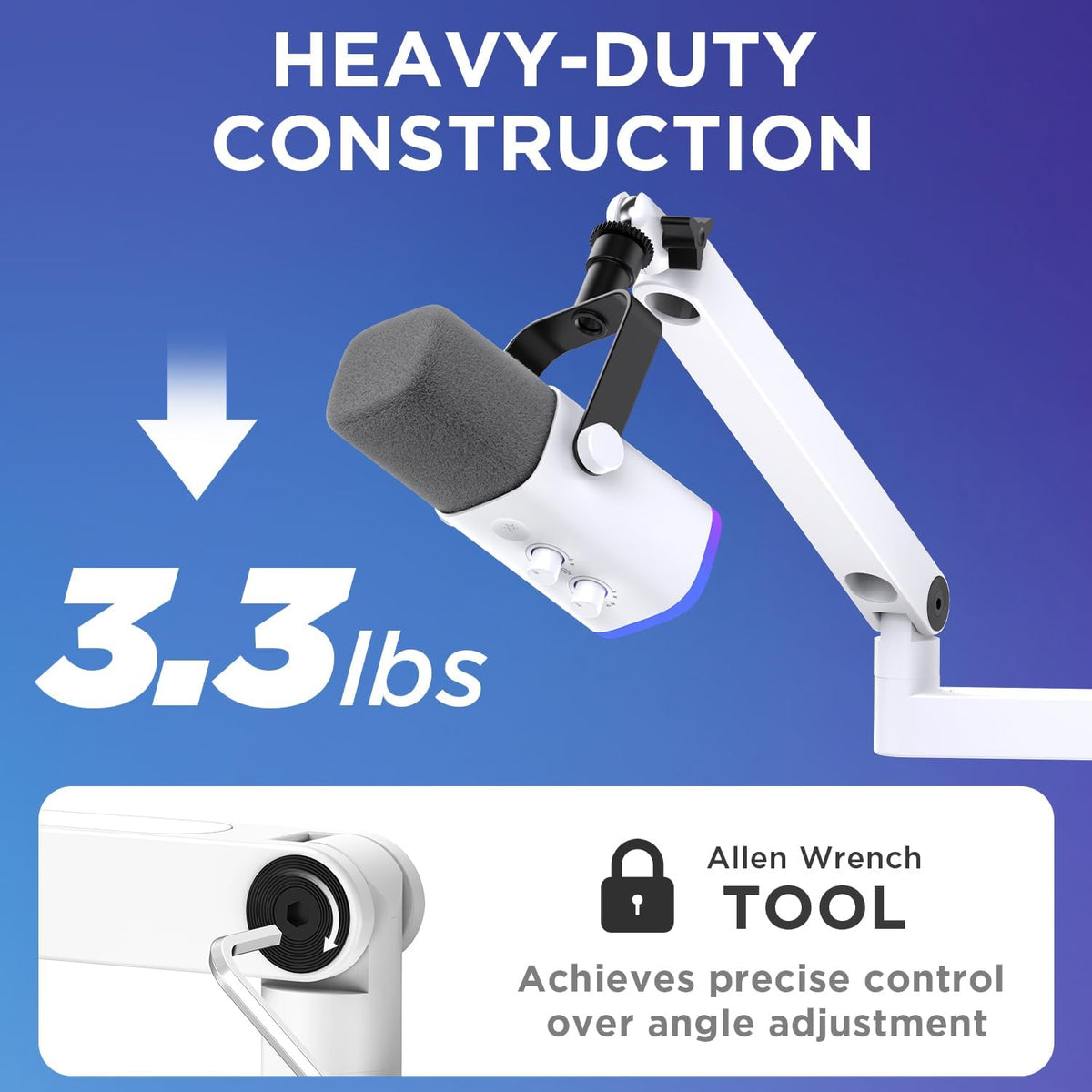 InnoGear 2026 Brazo de micrófono mejorado, gestión de cables magnét...