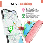 Reloj inteligente para niños con rastreador GPS, llamadas de audio y video, alertas SOS, cámara HD, rastreador de fitness, controles parentales, reloj inteligente para niños y niñas, requiere suscripción (rosa)