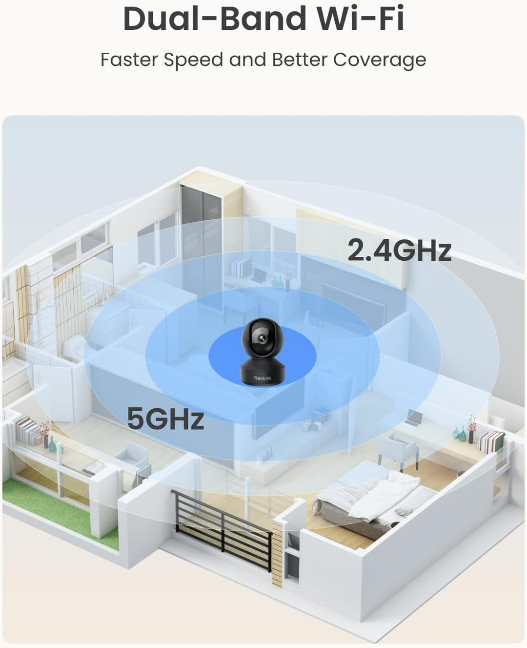 REOLINK E1 Pro (negro) cámara PT de 3K Wi-Fi para interiores para m...