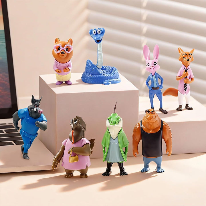 Paquete de 8 figuras de personaje de ciudad de animales