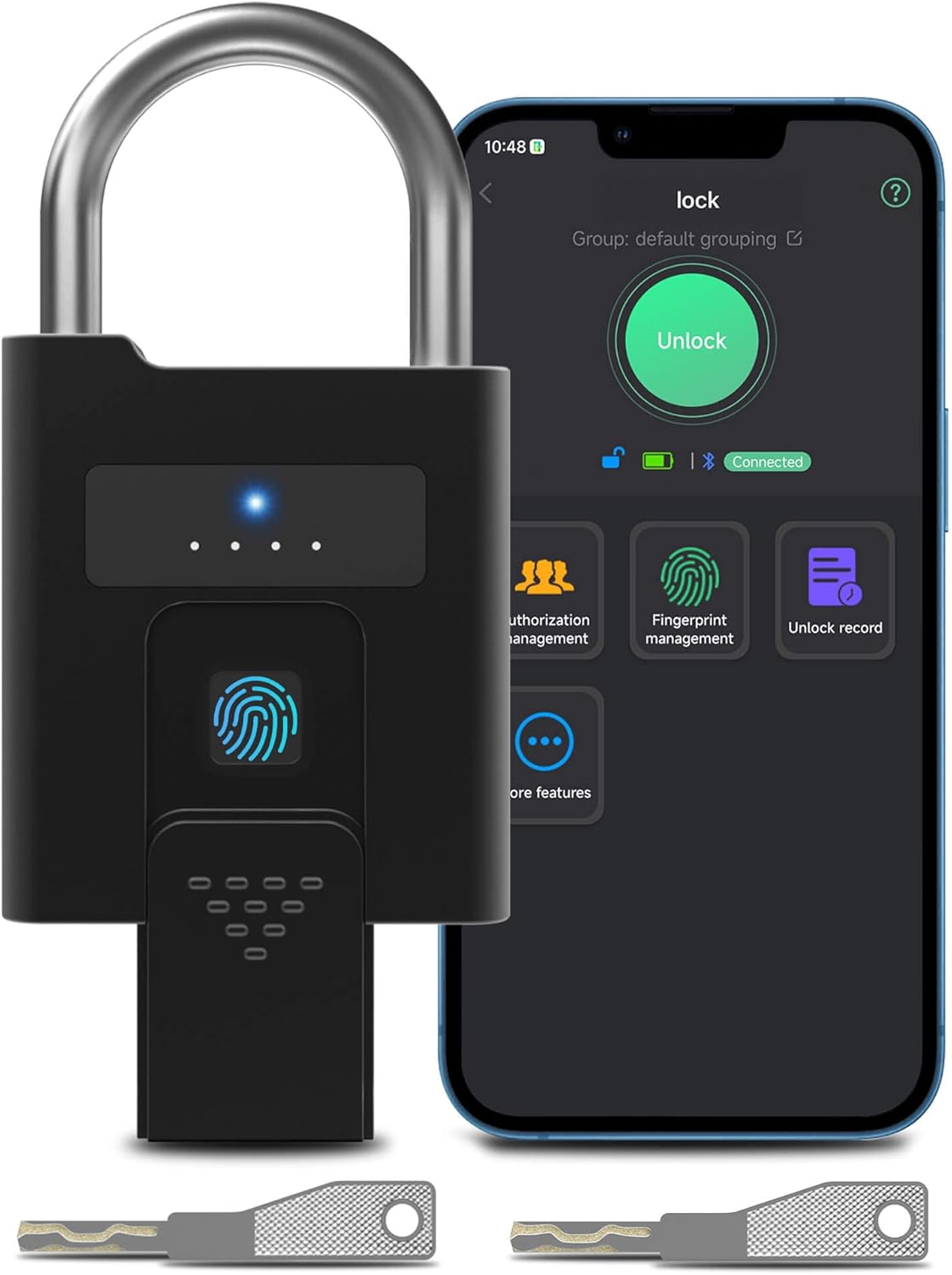 eLinkSmart Candado de huellas dactilares con llave de