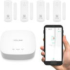 Kit de inicio del sensor de puerta inteligente LoRa YoLink: - Alcance de 1/4 milla al aire libre, recordatorios de puerta abierta, vida útil de la batería de 5 años, alertas por SMS/texto, correo
