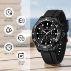 OLEVS Relojes para hombres con correa negra, Reloj cronógrafo profesional para hombres