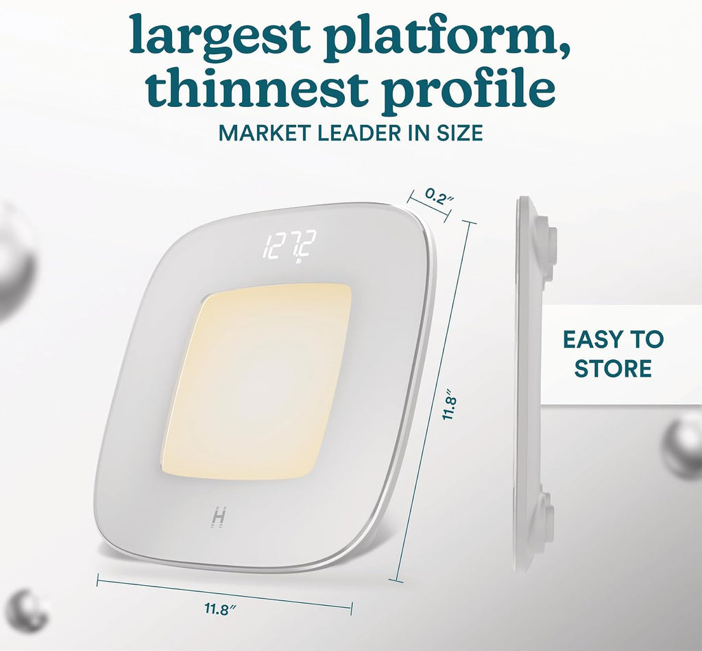 Homedics Báscula digital de baño, iluminación central ambiental con