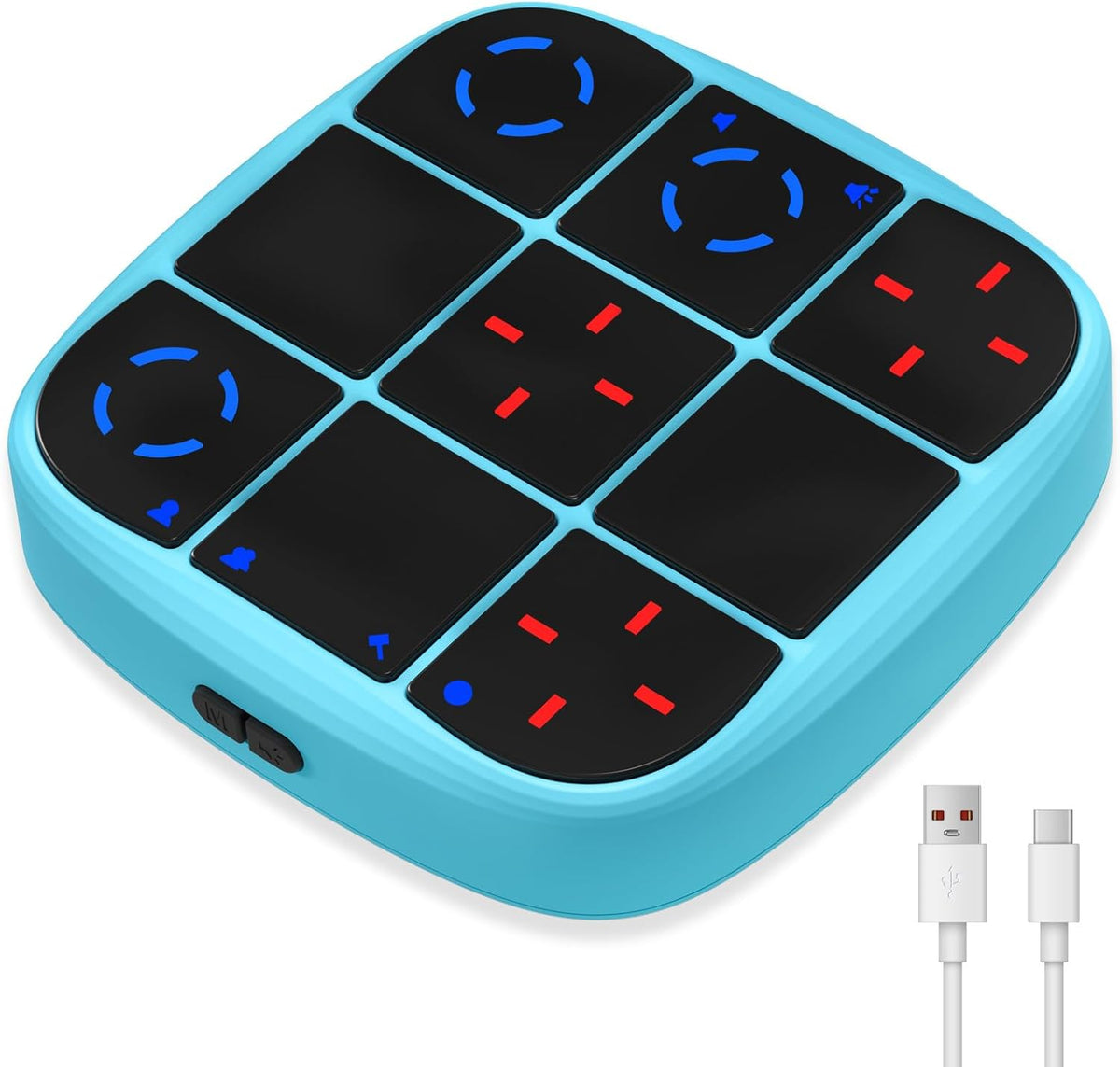 KOQQQ Juego de pernos recargables Tic-Tac-Toe, consola de rompecabezas portátil 4 en 1, juego de memoria educativo electrónico, juegos de mesa portátiles de viaje en automóvil para niños y adultos
