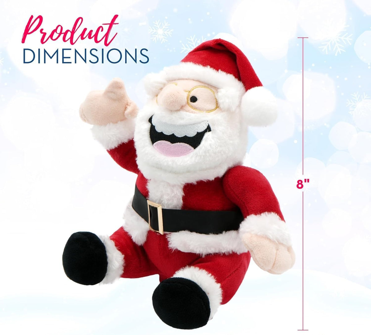 4E's Novelty Peluche de Papá Noel animado, hace un sonido de gas, oso de Navidad parlante, juguetes de peluche para niños de 8 pulgadas, divertidos animales de peluche de Navidad, regalos de broma para niños, niñas, adolescentes, regalo de elefante blanco