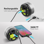 Lámpara LE Farol LED portátil de camping con base magnética 3000 mAh, batería 280LM recargable por USB, luz LED portátil para casa de campaña, de 3 modos IPX4, luz resistente al agua para senderismo, pesca, para interiores y exteriores, de emergencia