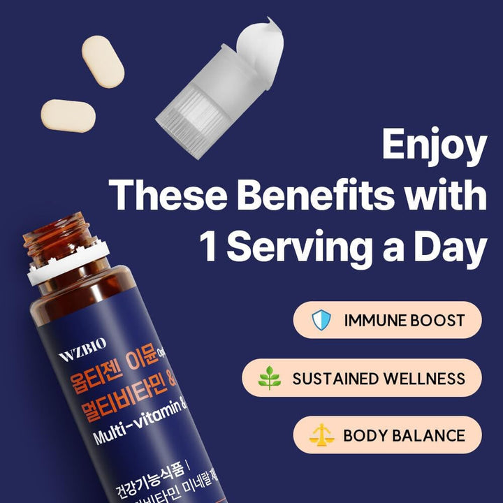 WZBIO Optizen Immune - Multivitamínico y mineral con vitamina C, B1...