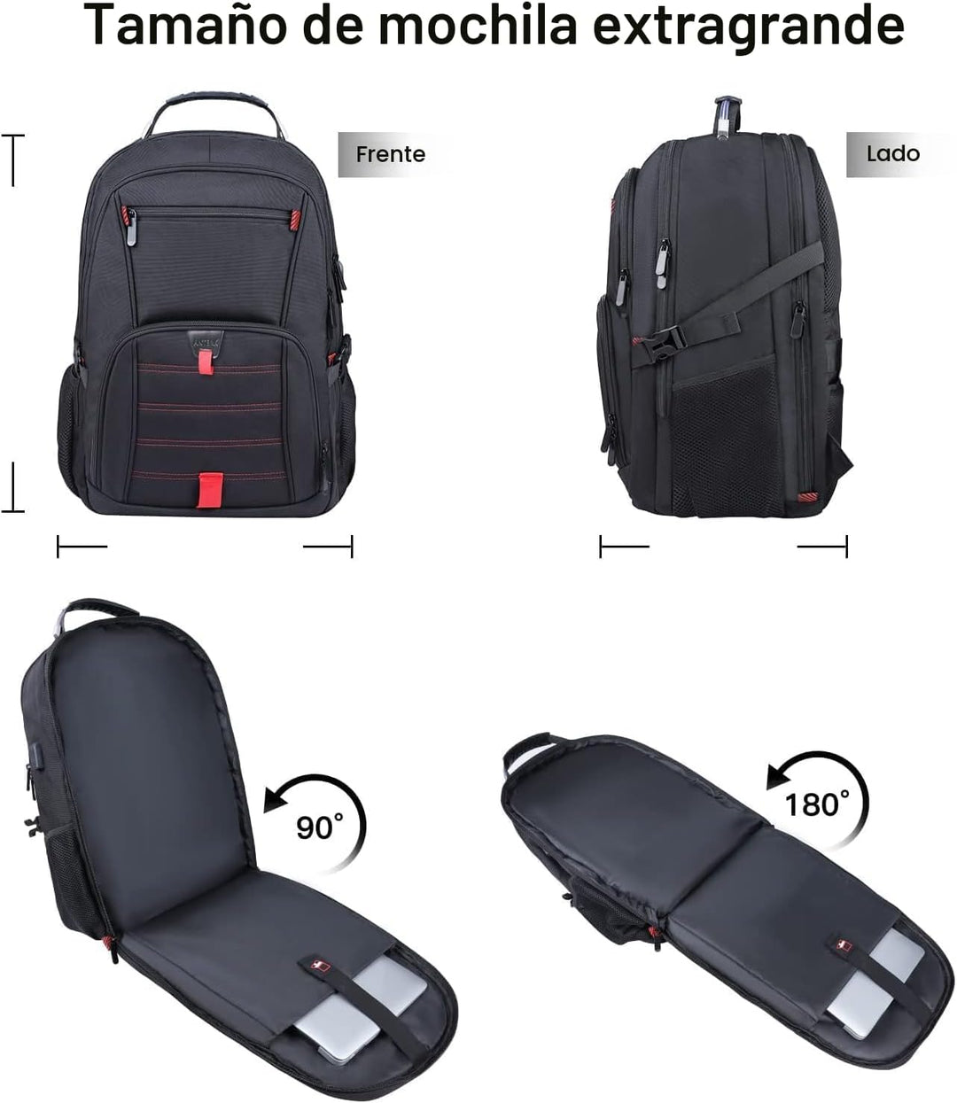 Mochila extra grande de viaje para portátil ANTERK, de 17.3 pulgada...
