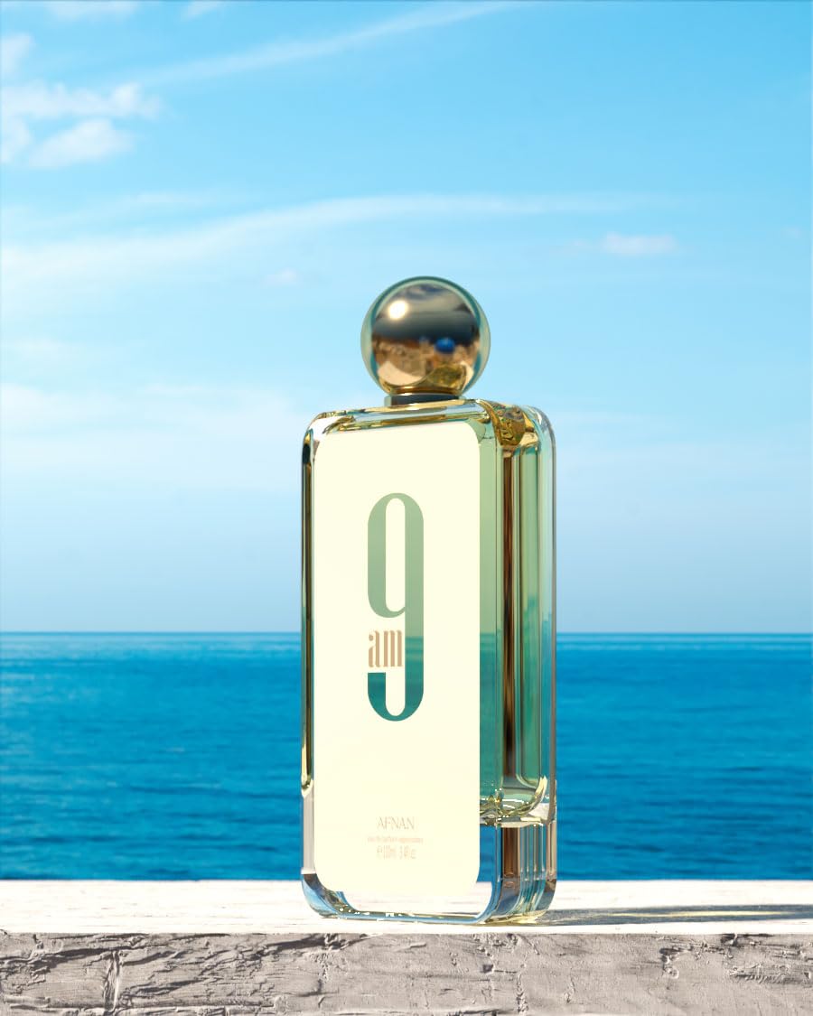 Afnan 9 AM Pour Femme Eau De Parfum, 3.4 onzas