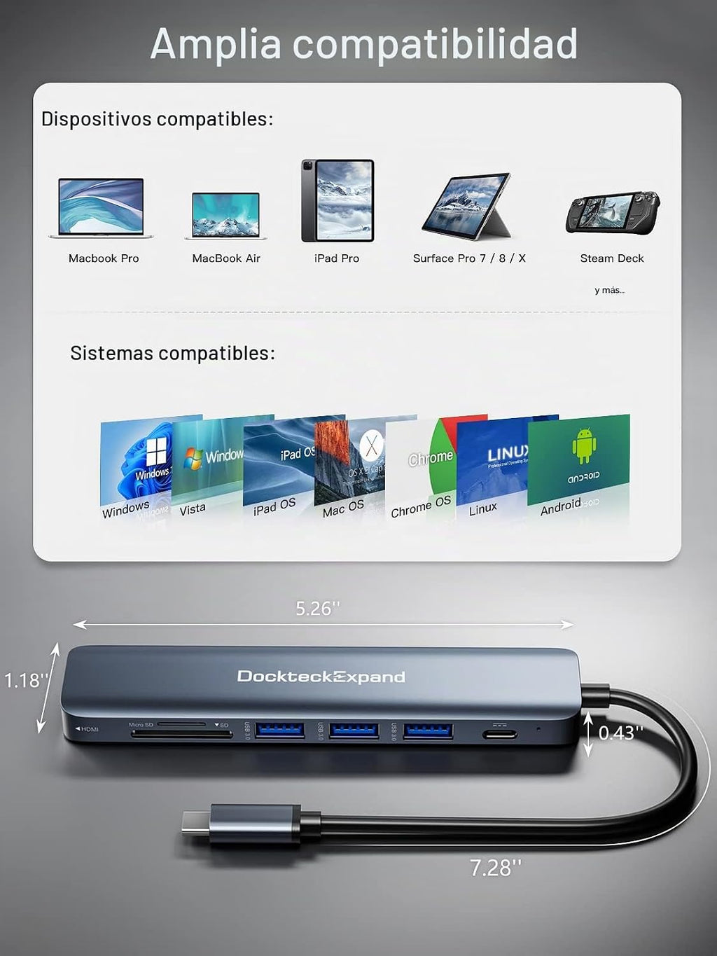 DockteckExpand, DE0005, hub USB 3.0