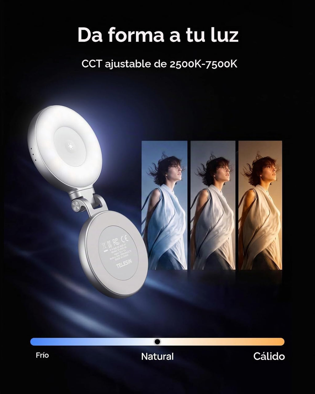 TELESIN Master Grip Kit Classic para iPhone 18 Pro con luz de relleno