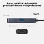 Hyper, 5785583, hub USB 3.2 de 4 puertos