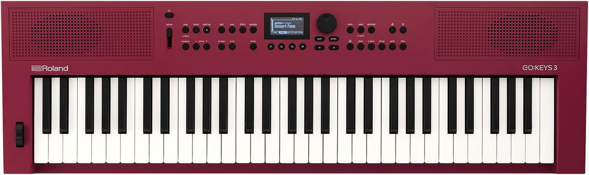 Roland GO:KEYS 3 Teclado de creación de música | Teclado de 61 notas | Altavoces estéreo integrados | Soporte Bluetooth de audio/MIDI para transmisión de música - Rojo oscuro