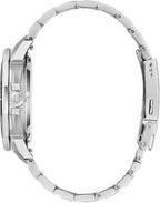 Bulova Reloj Marine Star de cuarzo de alto rendimiento de la serie C, pulsera de acero inoxidable plateada, esfera blanca (estilo: 96B426)