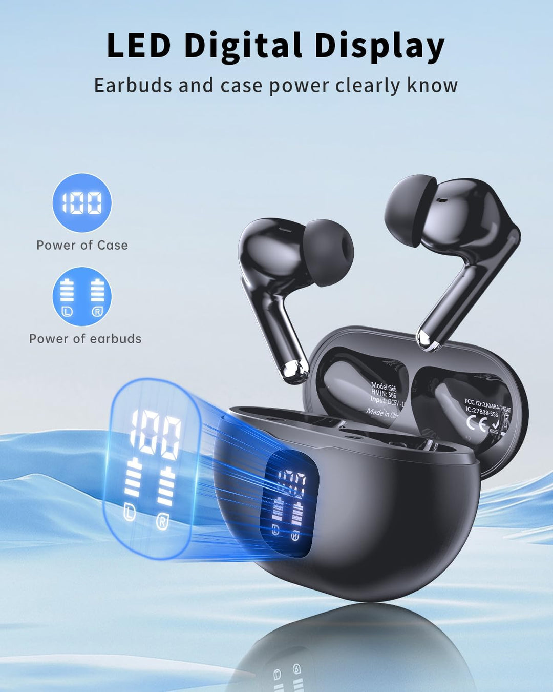 XIAOWTEK Auriculares inalámbricos, auriculares Bluetooth 5.4 con re...