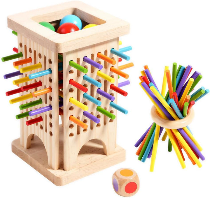 Juego de palos de madera 3 en 1 para niños juego de bola