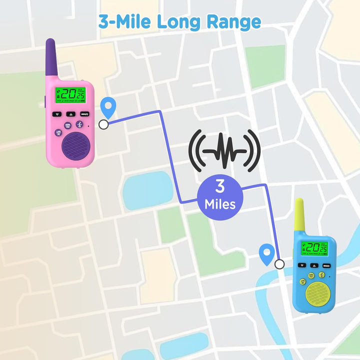 Peakeep Walkie Talkies para niños de largo alcance 3 millas, juguet...