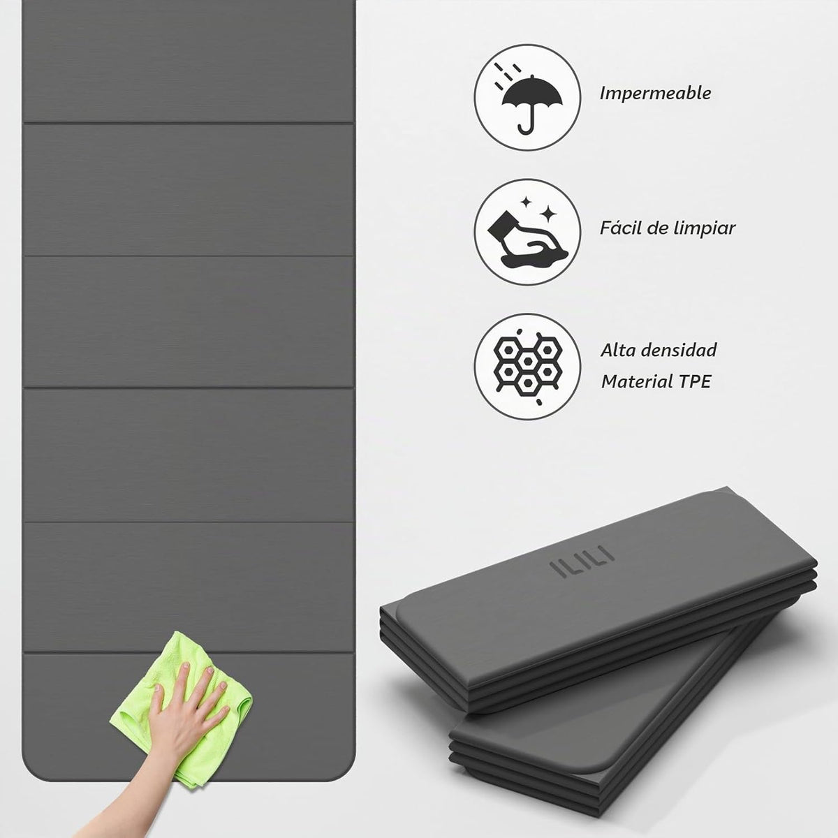 ILILI Tapete de Yoga Plegable 71 * 24 * 0.3 Pulgadas