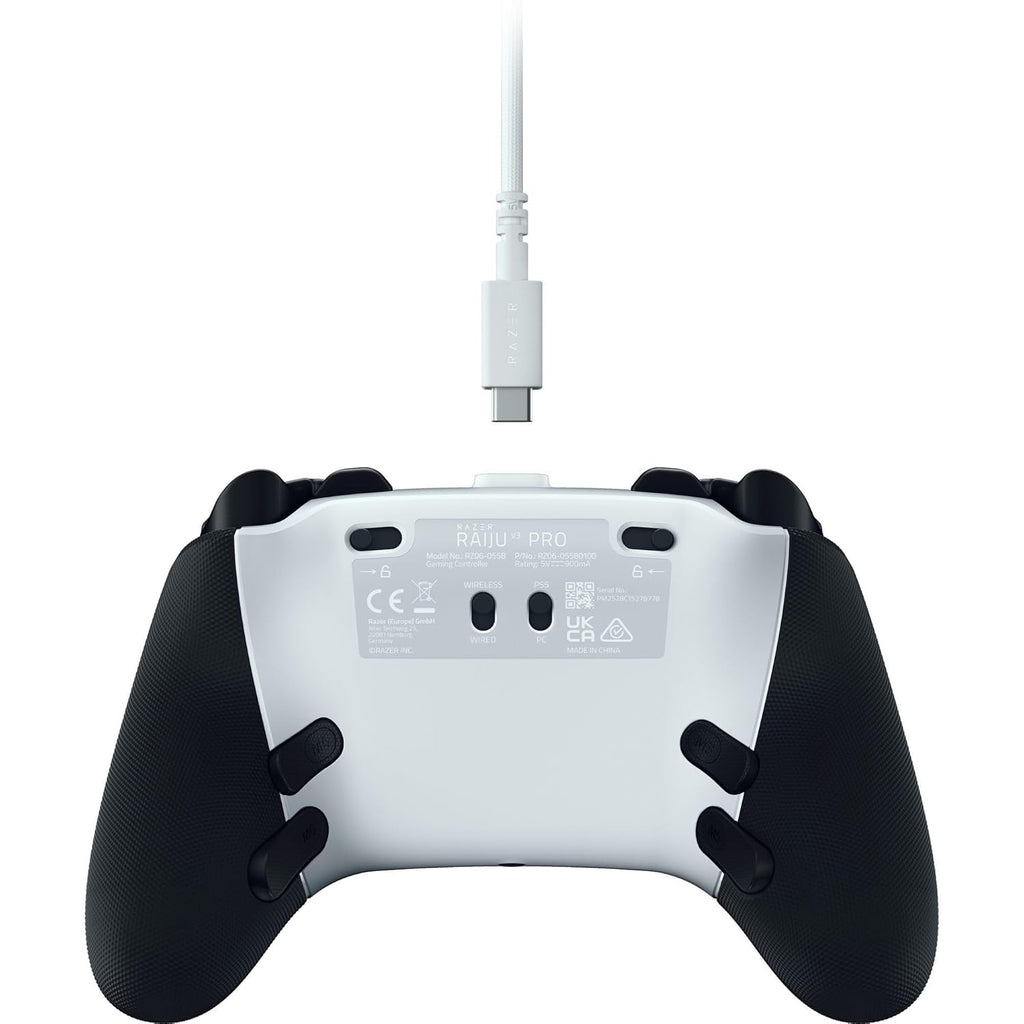 Razer Raiju V3 Pro - Control inalámbrico esports para PS5 y PC, Blanco