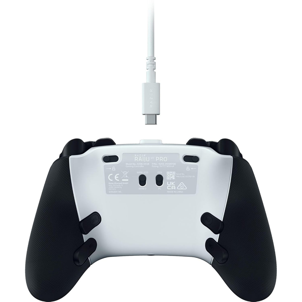 Razer Raiju V3 Pro - Control inalámbrico esports para PS5 y PC, Blanco