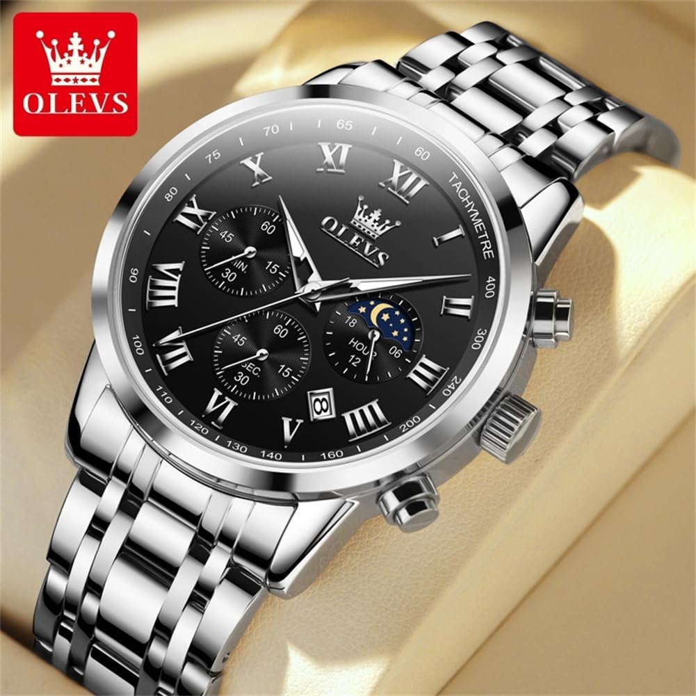 OLEVS Reloj multifunción para hombre, cronógrafo luminoso impermeable con