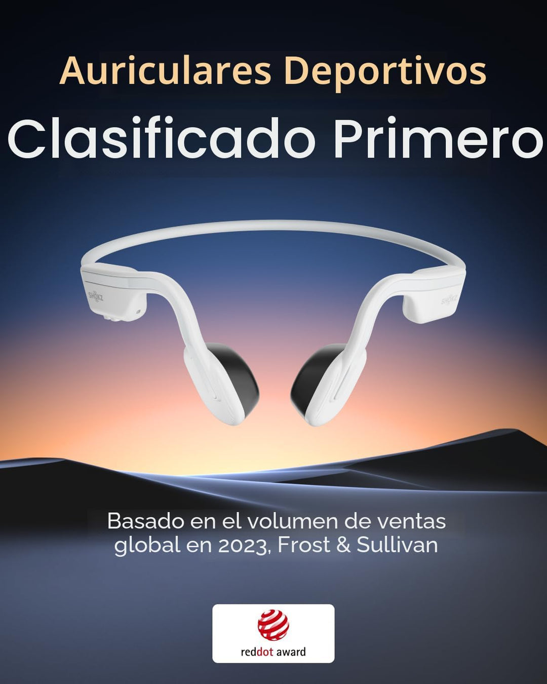 SHOKZ OpenMove - Auriculares deportivos Bluetooth de oreja abierta,...