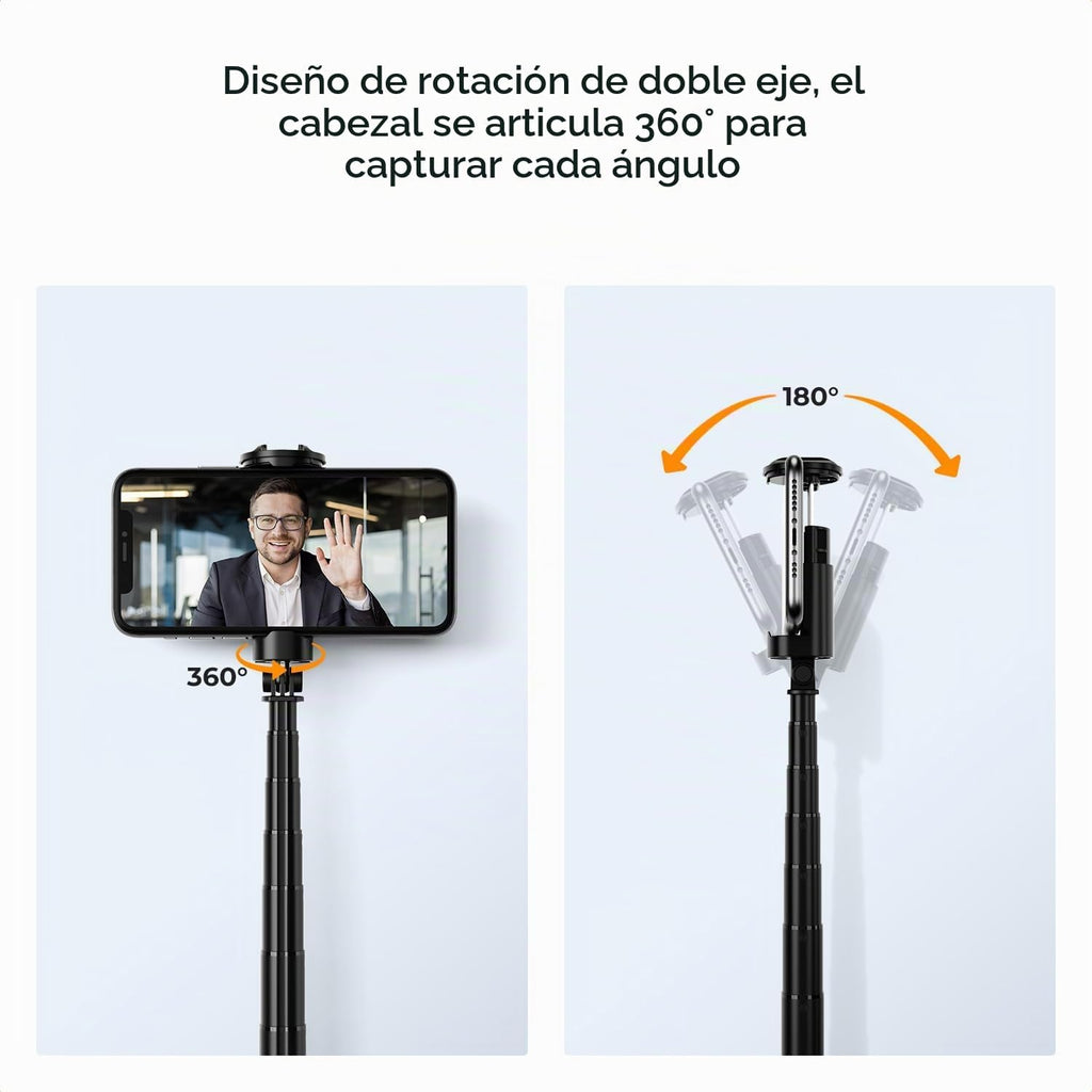 K&F CONCEPT Palo Selfie, Trípode para Teléfono con Apertura y Cierre Automático