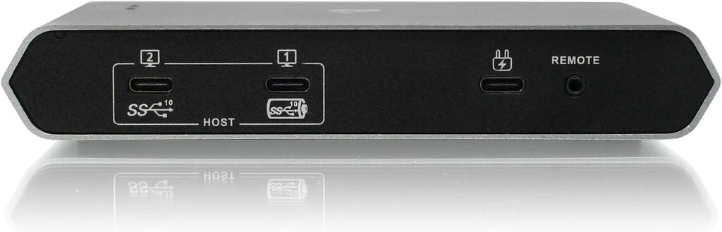 IOGEAR Conmutador USB-C de 2 puertos - Transfiere archivos entre PC y Mac OS X - 3 USB-A - 1 USB-C - Método de interruptor remoto - Mouse o tecla de acceso rápido - Indicador LED - Paso USB-C de 85 W - GUS4C2