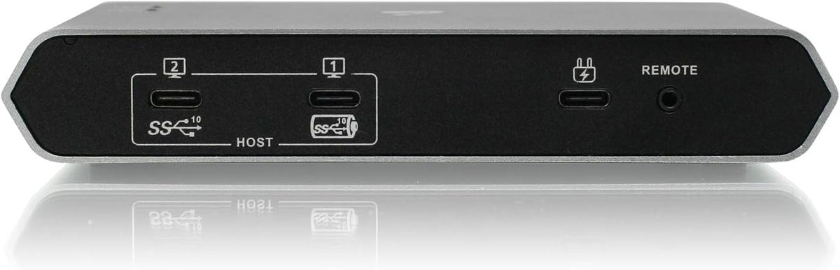 IOGEAR Conmutador USB-C de 2 puertos - Transfiere archivos entre PC y Mac OS X - 3 USB-A - 1 USB-C - Método de interruptor remoto - Mouse o tecla de acceso rápido - Indicador LED - Paso USB-C de 85 W - GUS4C2