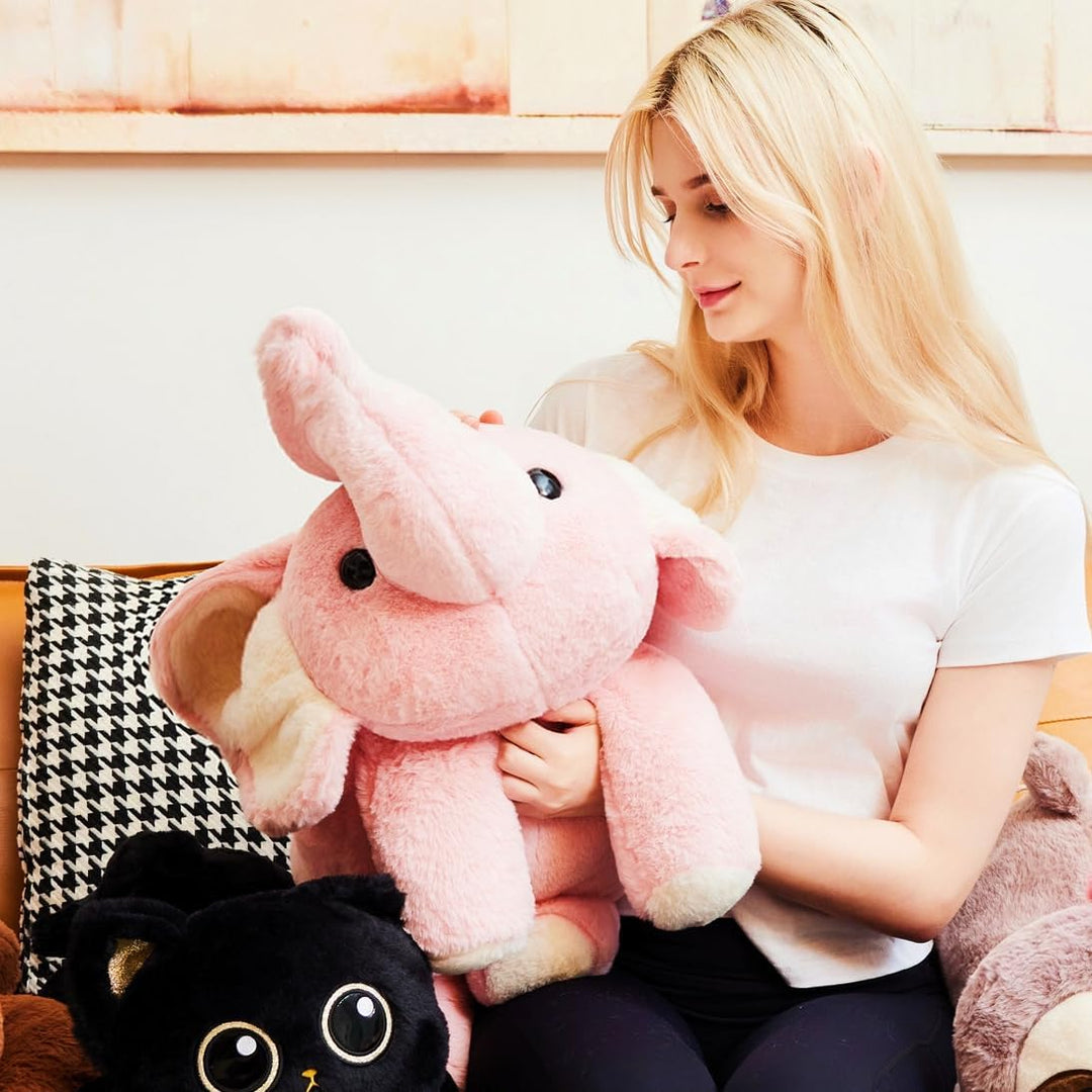 uoozii Animales de peluche con peso de elefante rosa de 24 pulgadas...