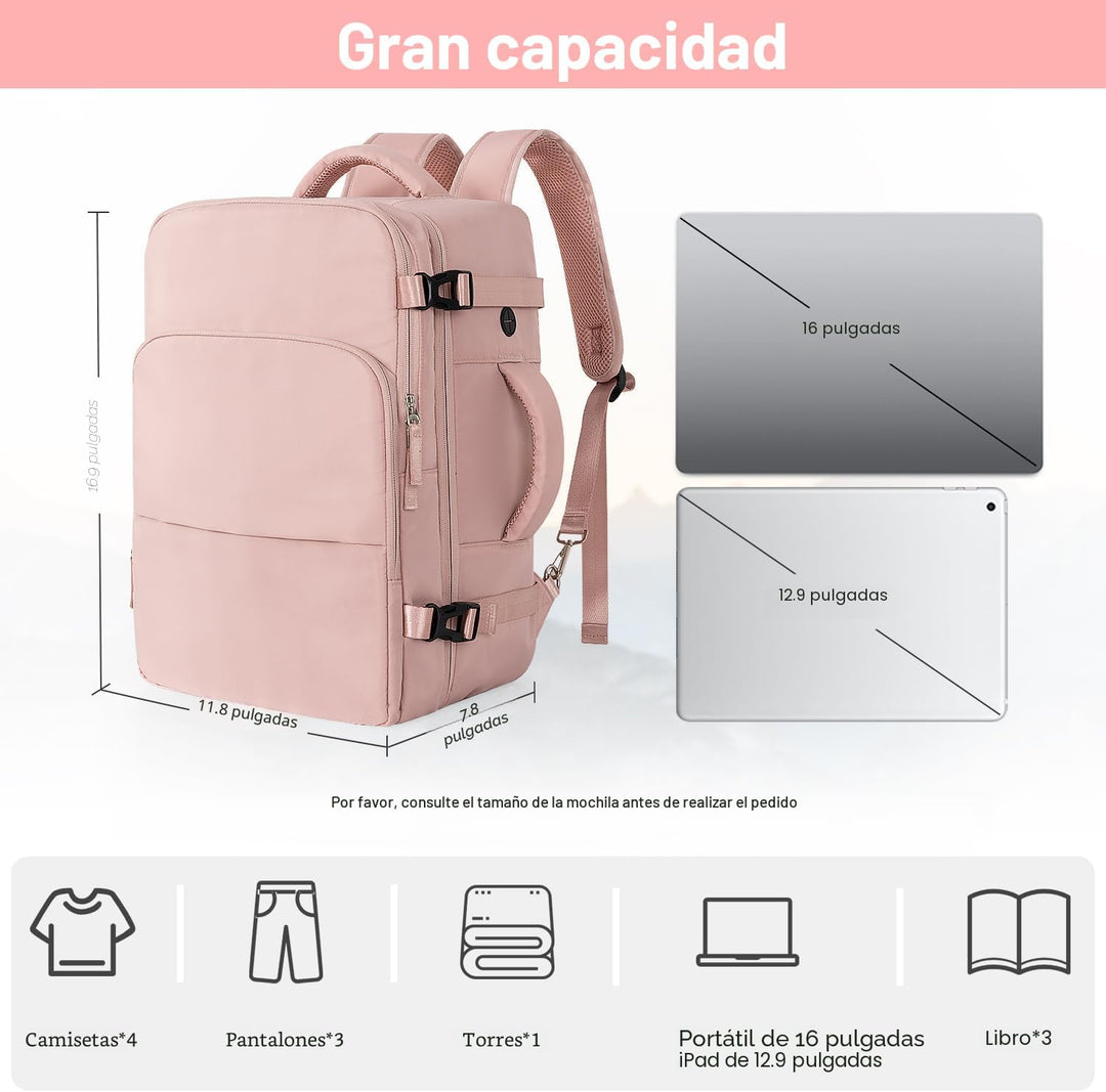 Mochila de Viaje Sinaliy, Rosa, Grande, Viajes
