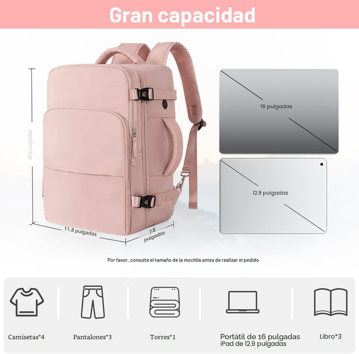 Mochila de Viaje Sinaliy, Rosa, Grande, Viajes