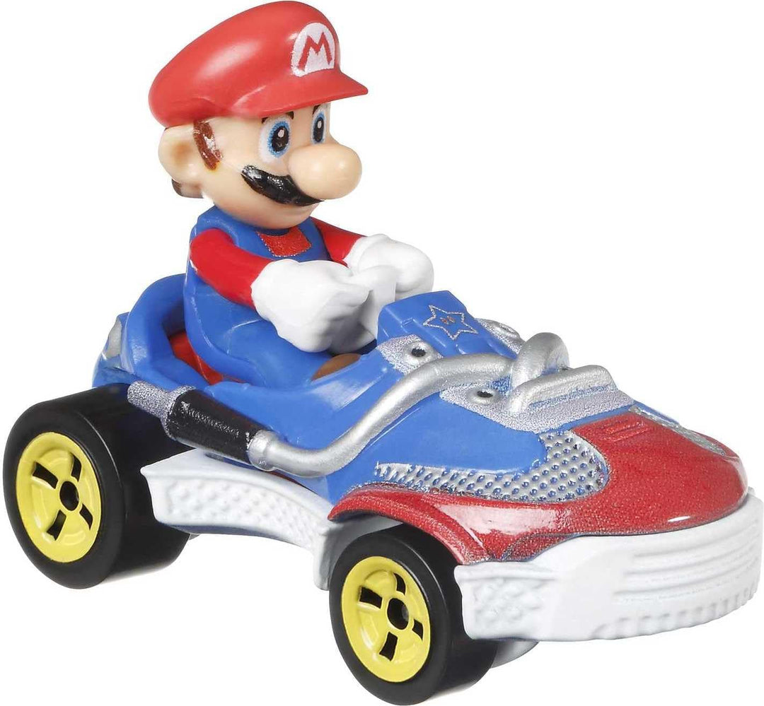 Hot Wheels Mario Kart - Paquete de 4 vehículos de los personajes fa...