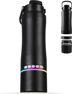 KAKULO Botella de agua con altavoz Bluetooth portátil, botellas de...