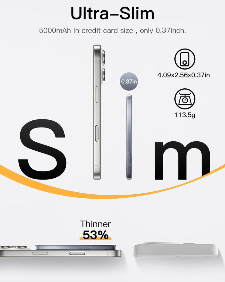 iWALK - Cargador magnético portátil, batería externa de 5,000 mAh u...