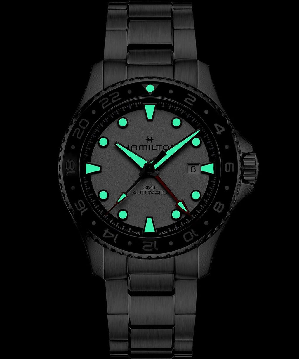 Hamilton Reloj para hombre automático azul marino caqui, acero inoxidable