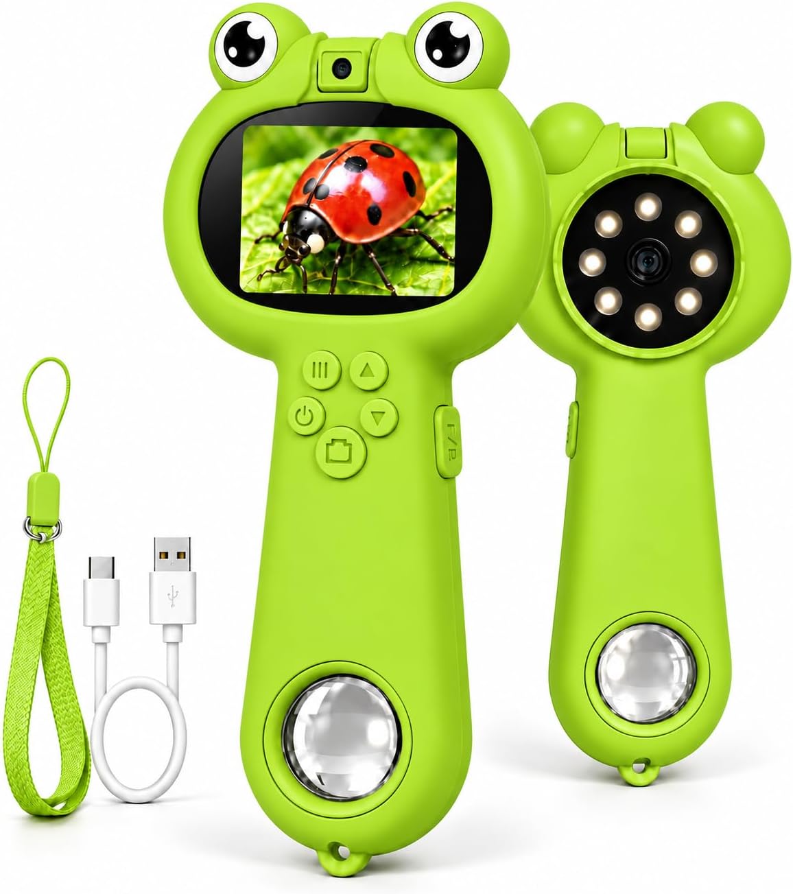 Microscopio para Niños de 2'' con Autoenfoque, 4K con Doble Lente, Microscópico de Mano para Niños