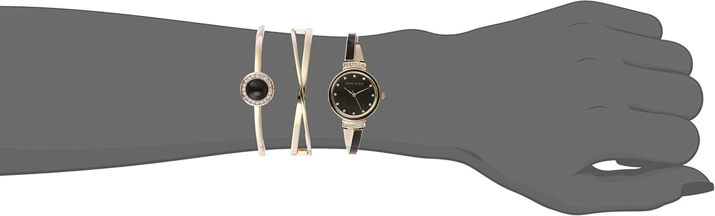 Anne Klein - Juego de reloj y pulsera de mujer con detalles de cristal de primera calidad