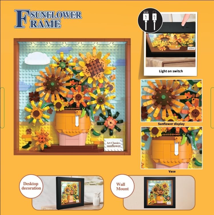 HOGOKIDS Juego de construcción de flores y girasoles con