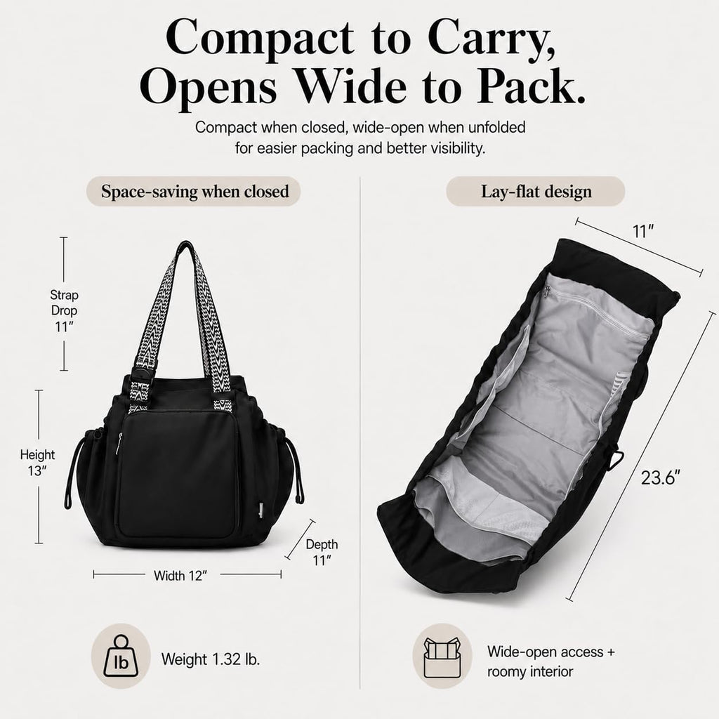 Bolsa de uso diario para mujer, espaciosa bolsa de pañales con 16 bolsillos, bolsa de viaje duradera, elegante bolsa de hombro de trabajo