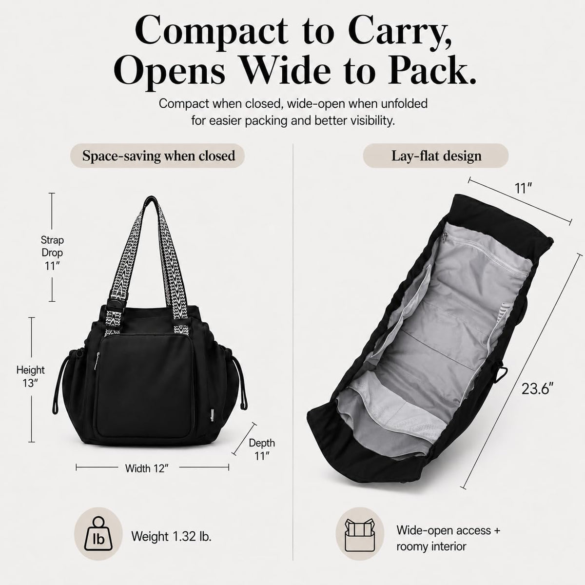 Bolsa de uso diario para mujer, espaciosa bolsa de pañales con 16 bolsillos, bolsa de viaje duradera, elegante bolsa de hombro de trabajo