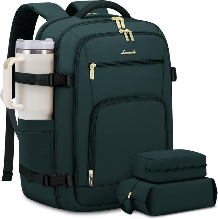 LOVEVOOK Mochila de viaje para mujer y hombre, Verde oscuro, Mochil...