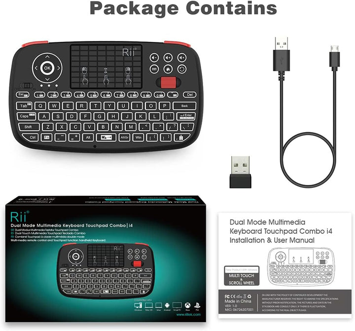 Rii i4 Mini Teclado Bluetooth con Touchpad Teclado