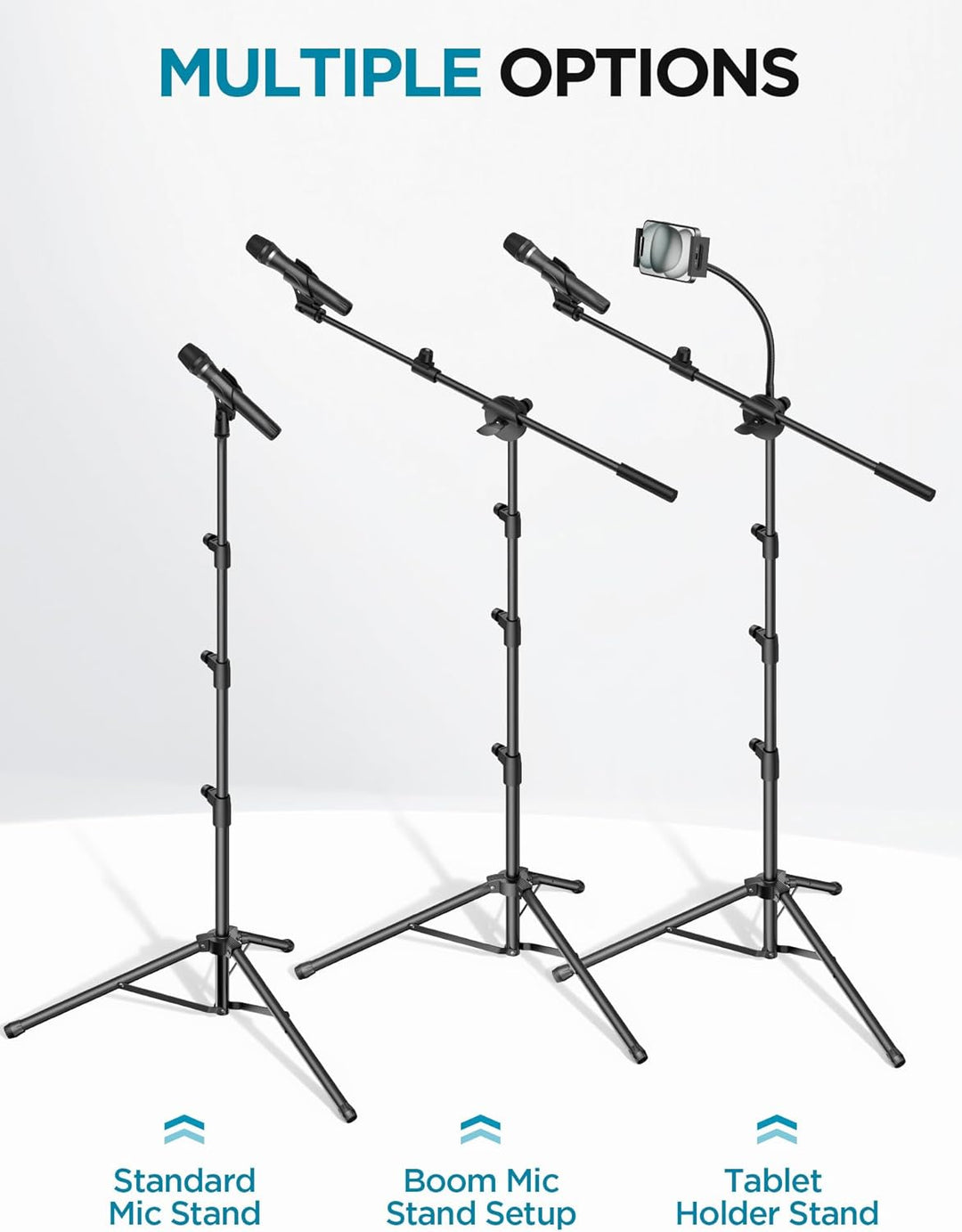 InnoGear Soporte de micrófono, 6 en 1, soporte de micrófono de piso...