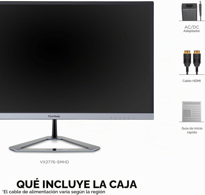 Monitor ViewSonic LED VX2276-SMHD, 22 pulgadas, diseño sin marco, u...